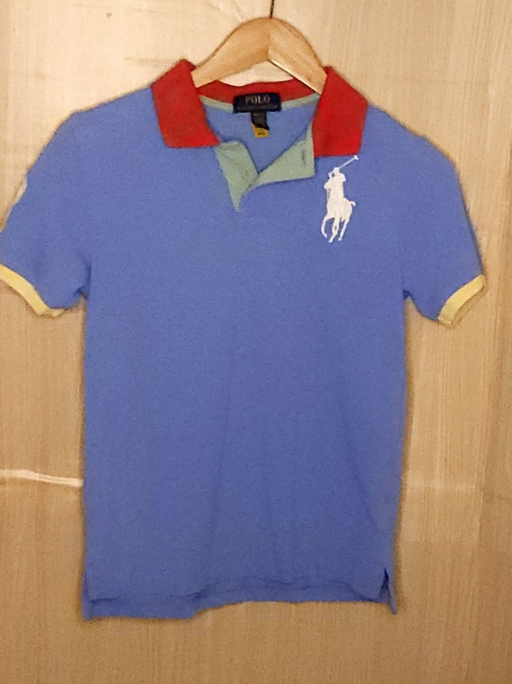 Polo Ralph Lauren vintage boys large pony blue short sleeve polo 10-12.